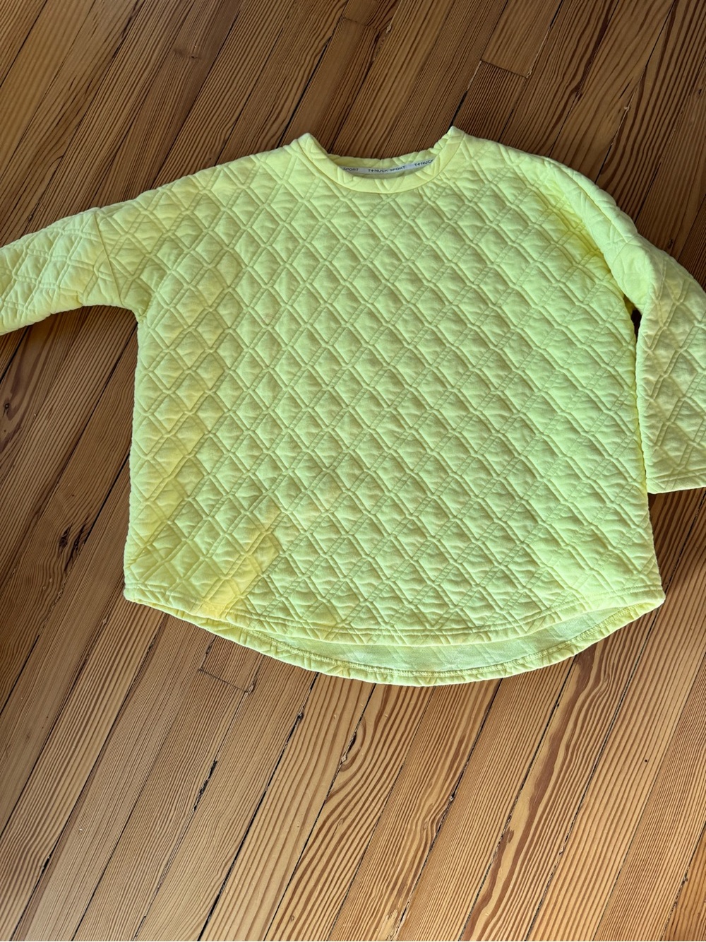Tuckernuck Quilted Crewneck Sweater in Bright Yellow